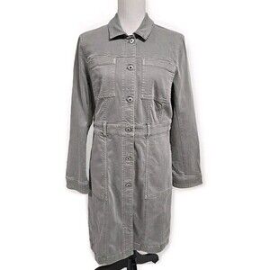 J Jill Denim Tahoe Utility Long Jacket‎  Pockets Sage Green Women’s Size S